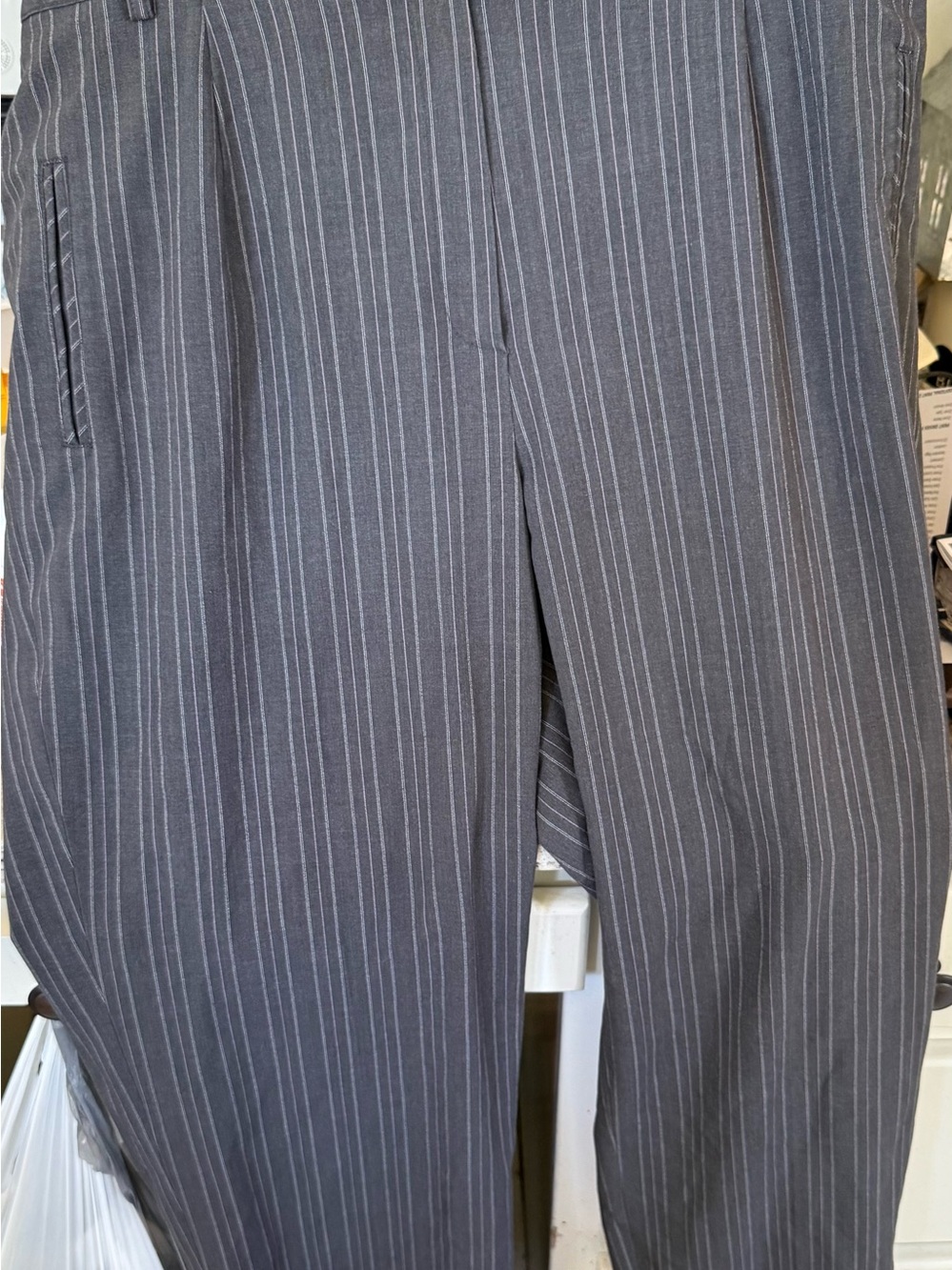 Women’s Gray Pinstripe Dress Pants